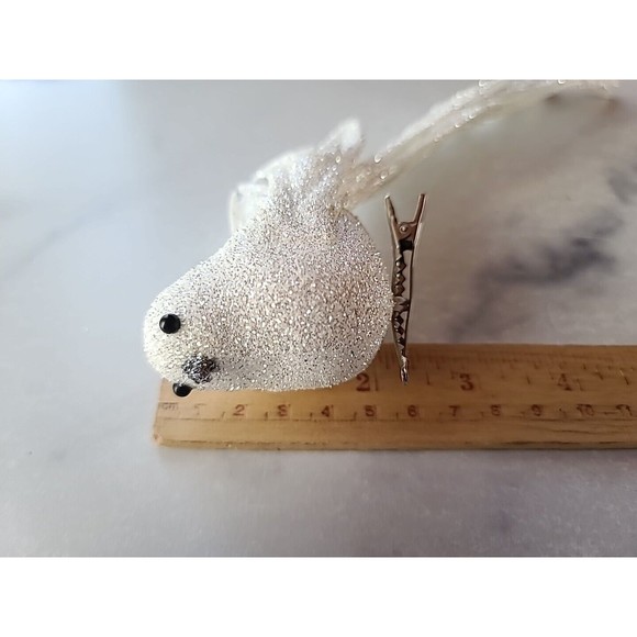 White Glitter Bird Decor - Picture 9 of 10